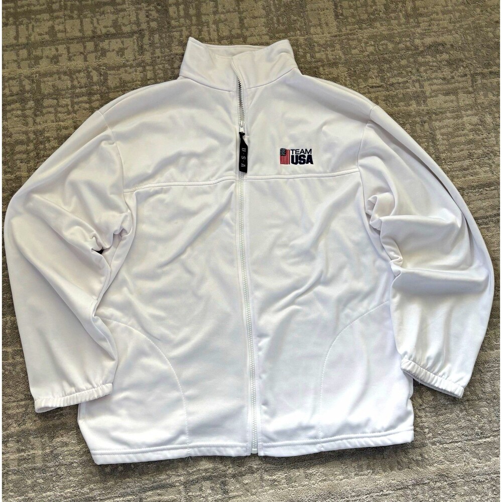 Vintage 90s Team USA Olympic Committee Full Zip Fleece Jacket Mens L Made In USA